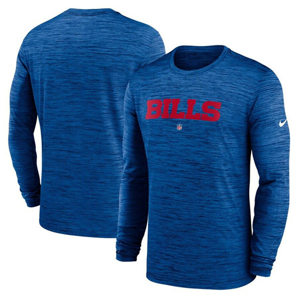 Buffalo Bills Royal Sideline Team Velocity Performance Long Sleeve T-Shirt